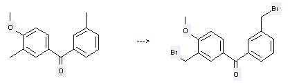 Methanone,(4-methoxy-3-methylphenyl)(3-methylphenyl)- can be used to produce (3-bromomethyl-4-methoxy-phenyl)-(3-bromomethyl-phenyl)-methanone